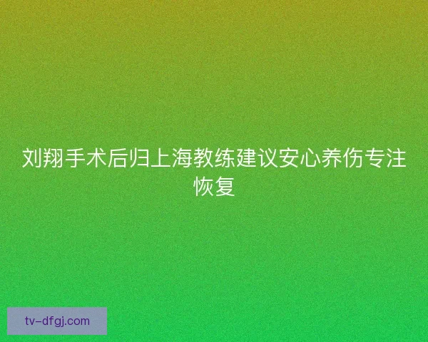 刘翔手术后归上海教练建议安心养伤专注恢复